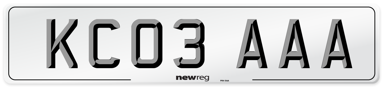 KC03 AAA Number Plate from New Reg